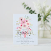 Pink Mauve BOHO Floral Feather Wedding Invitation (Staand voorkant)
