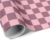 Pink Mauve Checkerboard Checkered Girly Retro Y2K Cadeaupapier (Rol Hoek)