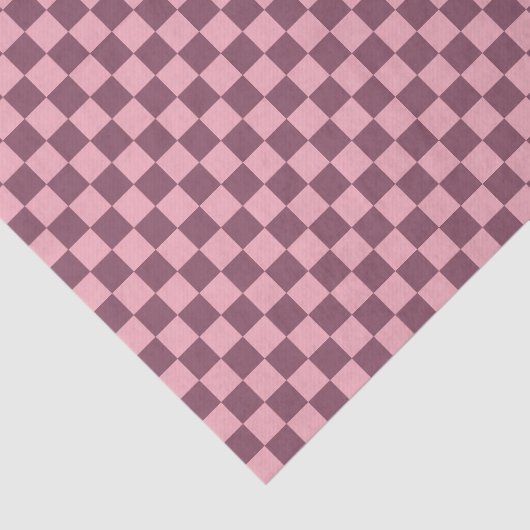 Pink Mauve Checkerboard Checkered Girly Retro Y2K Tissuepapier (Detail)