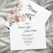 Pink Mauve Floral Square All One Weddenschap Kaart
