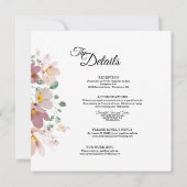 Pink Mauve Floral Square All One Weddenschap Kaart (Achterkant)