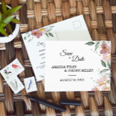 Pink Mauve Floral Wedding Save the Date Aankondigingskaart