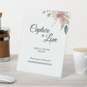 Pink Mauve  Floral Wedding Vang de liefde Reclamebord Met Voetstuk (Insitu)