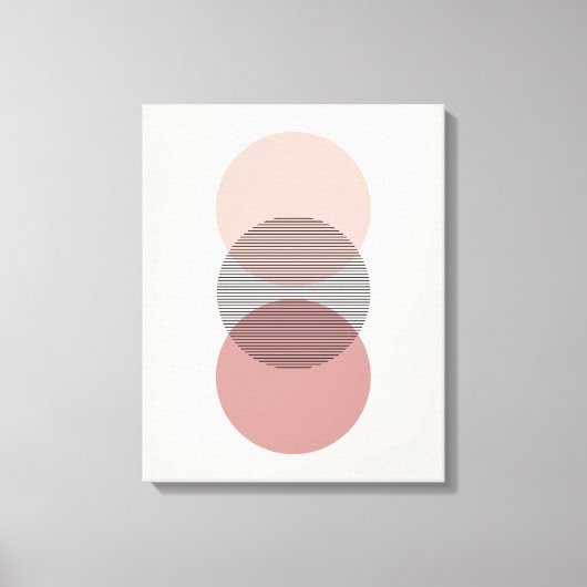 Pink & Mauve Minimalist Circle Wall Art Canvas (Voorkant)