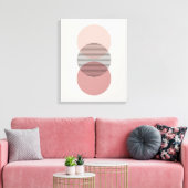 Pink & Mauve Minimalist Circle Wall Art Canvas (Insitu (Woonkamer))