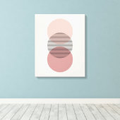 Pink & Mauve Minimalist Circle Wall Art Canvas (Insitu (Houten vloer))