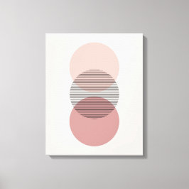 Pink & Mauve Minimalist Circle Wall Art Canvas Afdruk