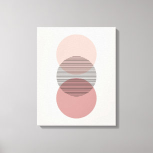Pink & Mauve Minimalist Circle Wall Art Canvas Afdruk