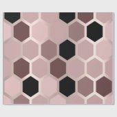 Pink Mauve Roos Gold Geometry Honeycomb Hexagon Cadeaupapier (Vlak)