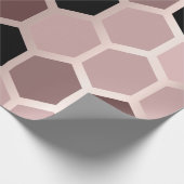 Pink Mauve Roos Gold Geometry Honeycomb Hexagon Cadeaupapier (Hoek)
