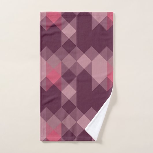 pink, mauve,  rose geometric bad handdoek (Handdoek)