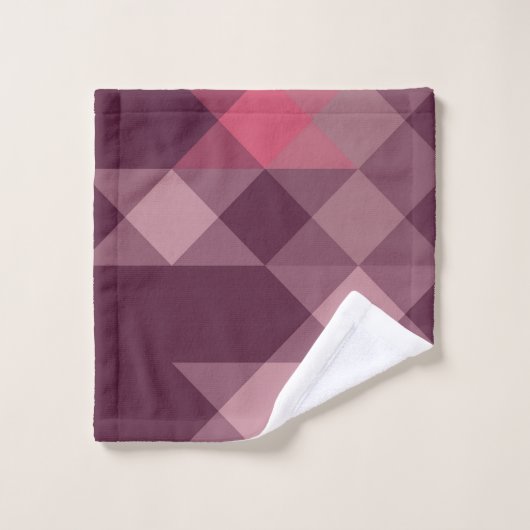 pink, mauve, rose geometric bad handdoek (Wasdoekje)