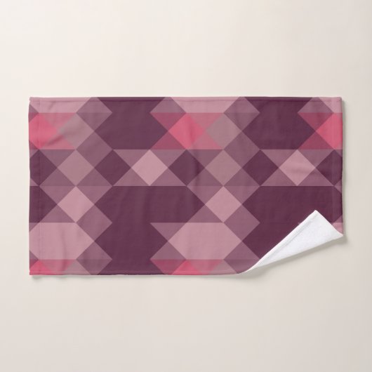 pink, mauve, rose geometric bad handdoek (Handdoek)
