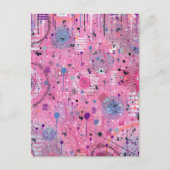 Pink Maximalist Abstract Art Briefkaart (Voorkant)