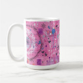 Pink Maximalist Abstract Art  Koffiemok (Links)