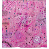 Pink Maximalist Abstract: Raspberry Sundae Douchegordijn (Voorkant)