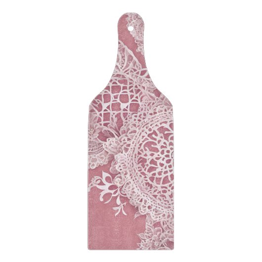 Pink Me In Lace AI-kunst Snijplank (Voorkant)