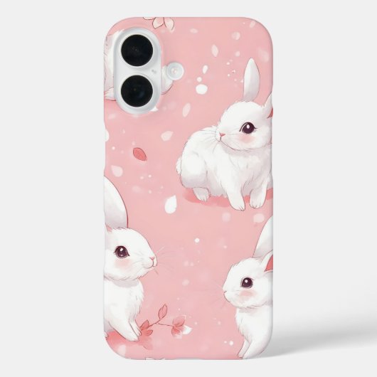 Pink Meadow Bunny Floral Garden Case-Mate iPhone Case (Achterkant)