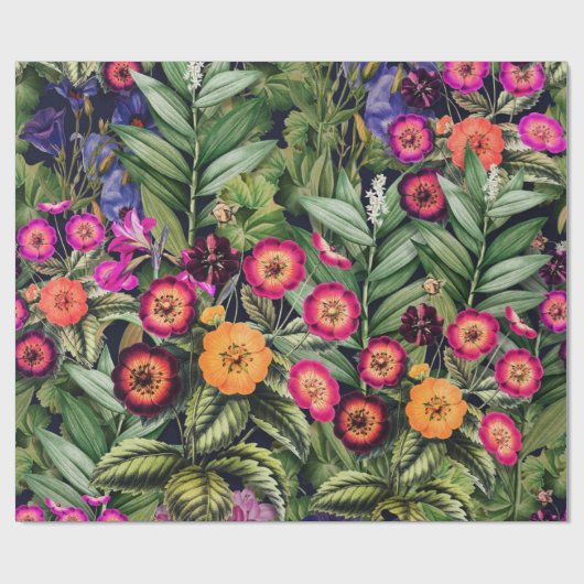 Pink Meadow Floral Cadeaupapier (Vlak)