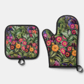 Pink Meadow Floral Ovenwant & Pannenlap Set (Voorkant)