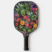 Pink Meadow Floral Pickleball Paddle (Voorkant)