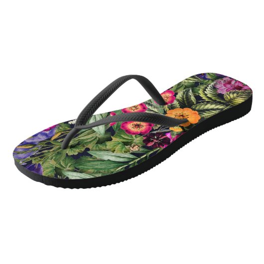 Pink Meadow Floral Teenslippers (Schuin)