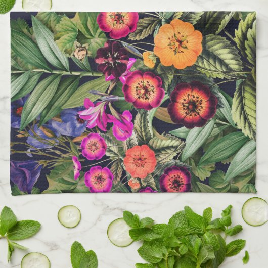 Pink Meadow Floral Theedoek (Gevouwen)