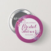 Pink Meadow Floral Vrijgezellenfeest Ronde Button 5,7 Cm (Voorkant /achterkant)