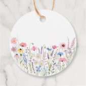 Pink Meadow Wildflowers Baby shower Bedankjes Labels (Achterkant)