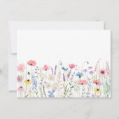 Pink Meadow Wildflowers Baby shower Bedankkaart (Achterkant)