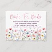 Pink Meadow Wildflowers Baby Shower Book Request Informatiekaartje (Voorkant)