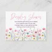 Pink Meadow Wildflowers Baby Shower Gift Display Informatiekaartje (Voorkant)