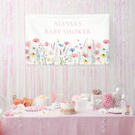 Pink Meadow Wildflowers Baby shower Spandoek