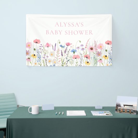 Pink Meadow Wildflowers Baby shower Spandoek (Beurs)