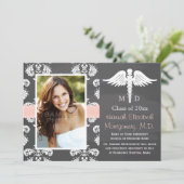 PINK MEDISCH SCHOOL AFSTUDEREN CHALKBOARD KAART (Staand voorkant)