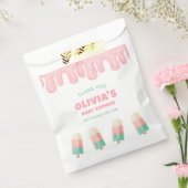 Pink Melt Ice Cream Pop Baby shower Bedankt Bedankzakje (Gezegeld)