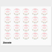 Pink Melt Ice Cream Pop Baby shower Bedankt Ronde Sticker (Vel)