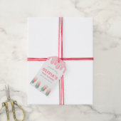 Pink Melt Ice Cream Pop Baby shower Welkom Cadeaulabel (Met Touw)