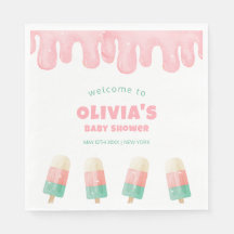 Pink Melt Ice Cream Pop Baby shower Welkom