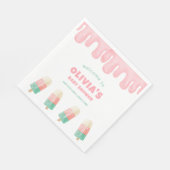 Pink Melt Ice Cream Pop Baby shower Welkom Servet (Hoek)