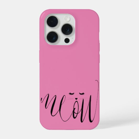 Pink Meow Cat iPhone Hoesje (Achterkant)