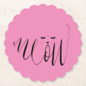 Pink Meow Cat Kartonnen Onderzetters (Voorkant)