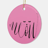 Pink Meow Cat Keramisch Ornament (Links)