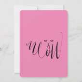 Pink Meow Cat Vrijgezellenfeest Kaart (Achterkant)