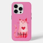 Pink Meow Heart Cat Case-Mate iPhone Case (Achterkant)
