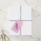 Pink Meow Kitty Kat Cadeaulabel (Met Touw)