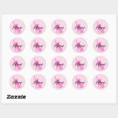 Pink Meow Kitty Kat Ronde Sticker (Vel)