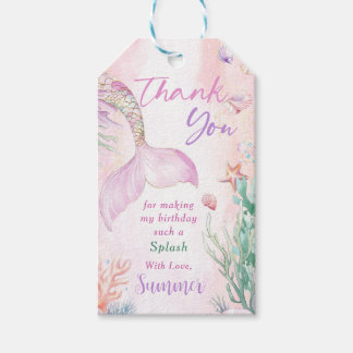 Pink Mermaid 1st Birthday Oneder The Sea Cadeaulabel