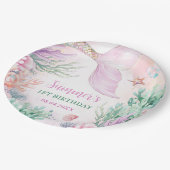Pink Mermaid 1st Birthday Oneder The Sea Papieren Bordje (Gekanteld)