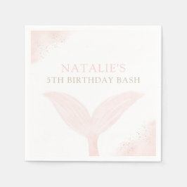 Pink Mermaid Girl Birthday Party Servet